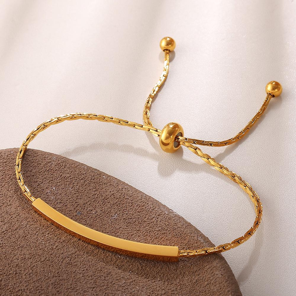 Korean version of simple style versatile splicing bracelet stainless steel plated 18K gold elegant and exquisite design bracelet women