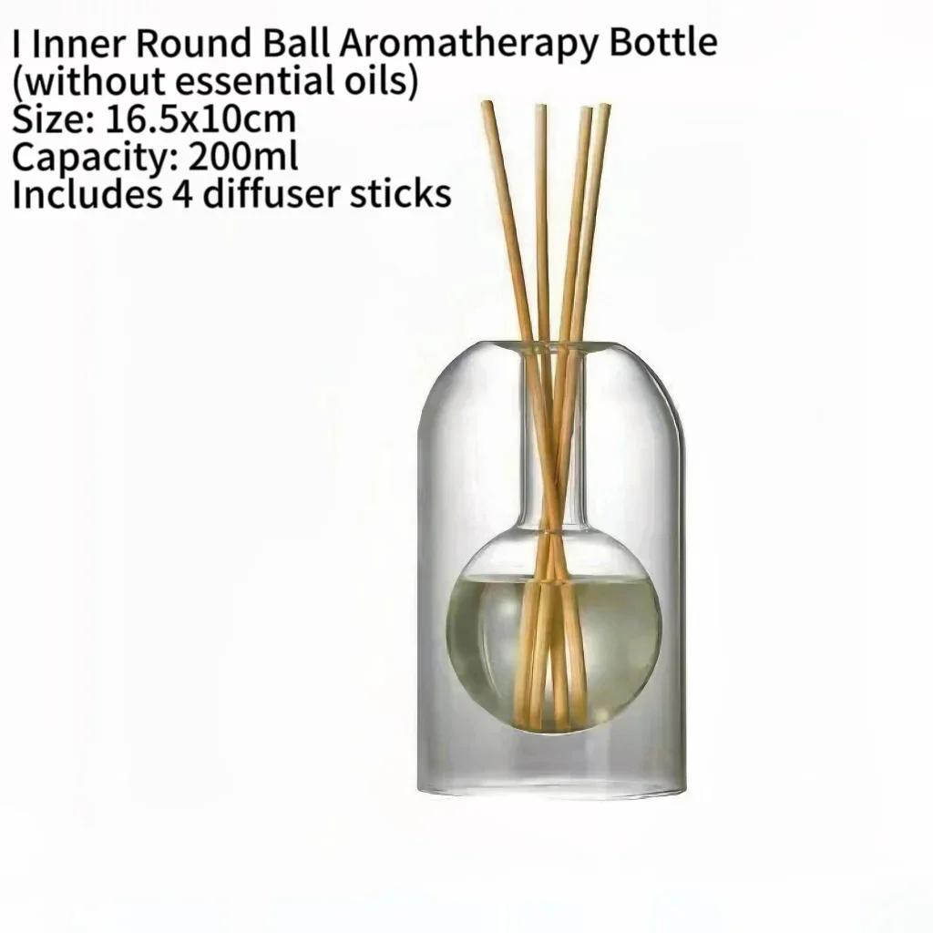 Aromatherapy Diffuser Bottle Glass Essential Oil with Diffusers Sticks Storage Containers Transaprent Modern Home Decorations