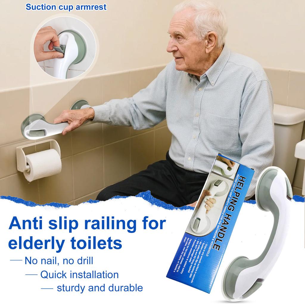 Sprchové madlo Vana a sprchová tyč, 12palcová koupelnová tyč se silnou přísavkou, vyvážená tyč Bezpečnostní madlo pro zraněné, starší, seniory Šedé