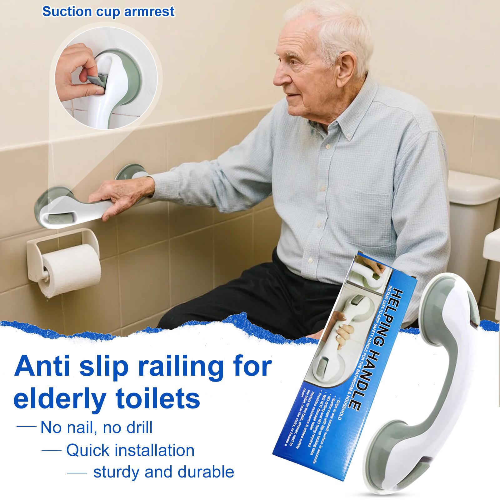 

Ручка для душа, поручень для ванны и душа, 12-дюймовый поручень для ванной комнаты с присоской, сбалансированный поручень, поручень безопасности для травмированных, пожилых, пожилых людей, серый One Size