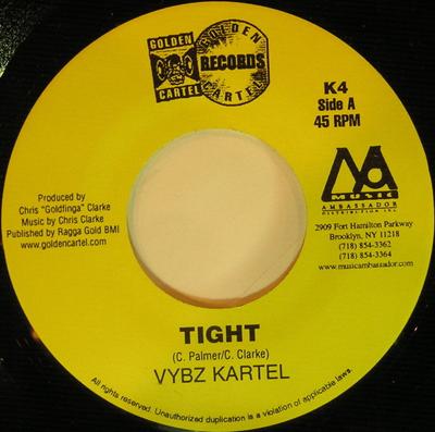 7inch Record VYBZ KARTEL - Tight K4 Golden Cartel R 2004 US Reggae, Ska & Dub Used
