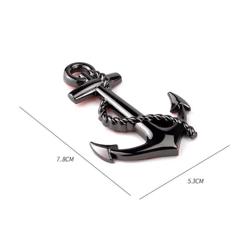 3D Metal Personality Car Stickers Boat Anchor Hooks Navy Emblem Grill Cross Badge Pirate Ship Car Body Sticker