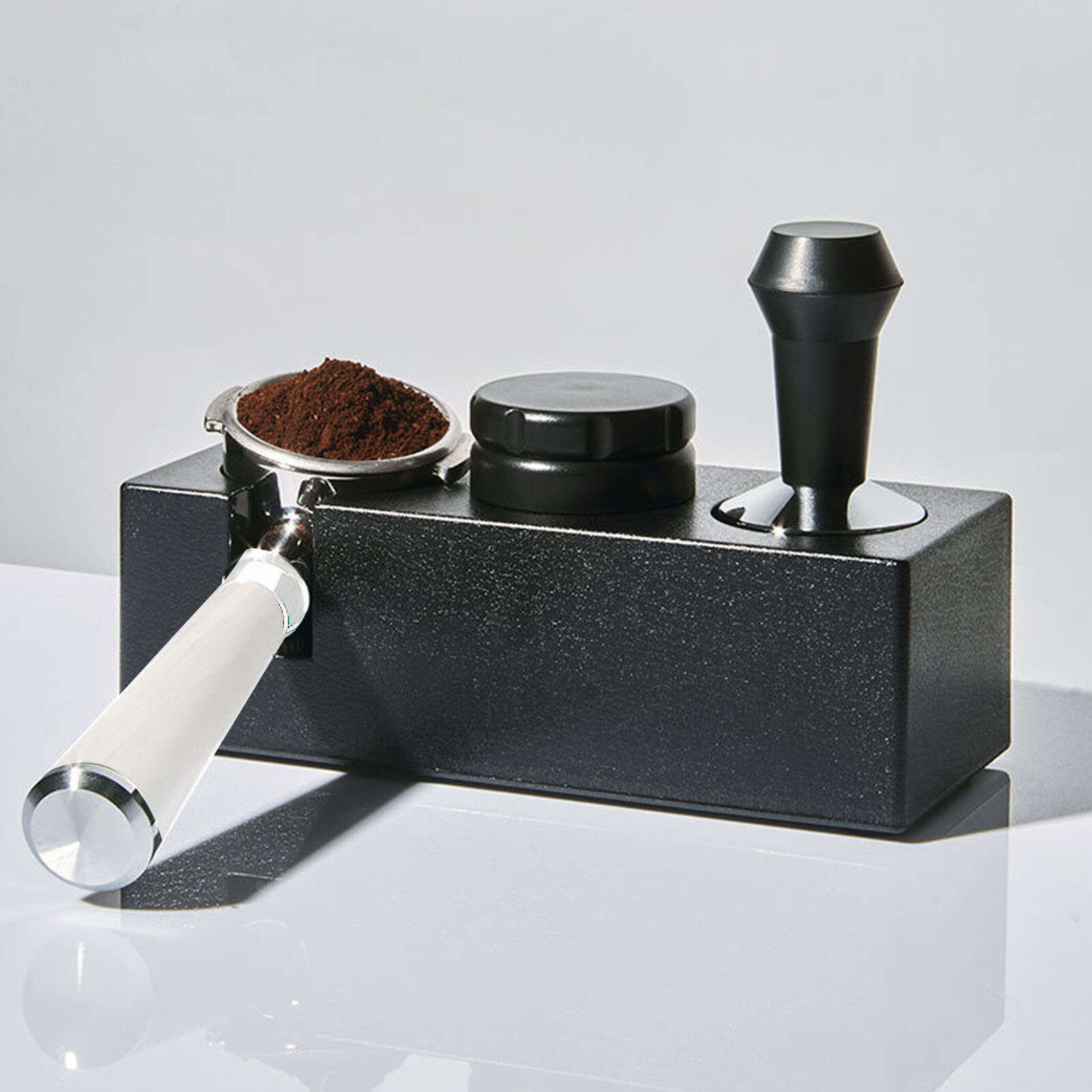 

Станция для темперирования кофе, пластиковая, 51–58 мм, универсальная подставка для портафильтра, держатель для темперирования кофе для домашней кухни, кафе-бара чёрный