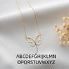 Jeshayuan Custom Initial Necklace with Butterfly Stainless Steel Letter Necklace Personalized Butterfly Jewelry for Women