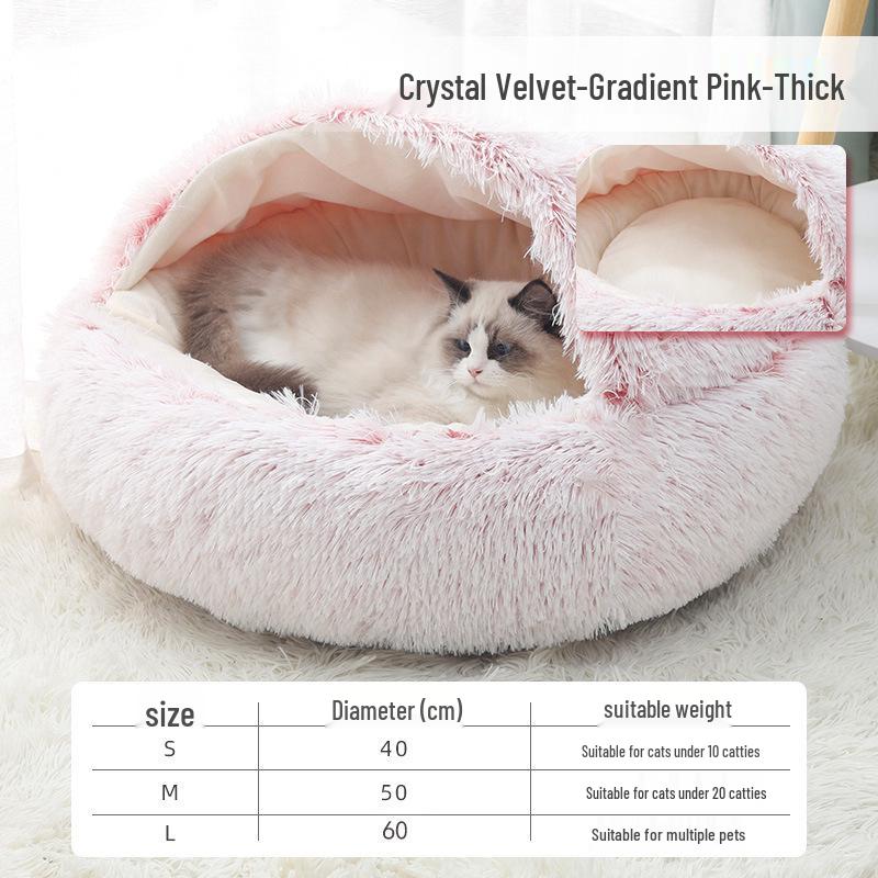 All-Season Enclosed Cat House: Cozy Bed for Cats and Dogs