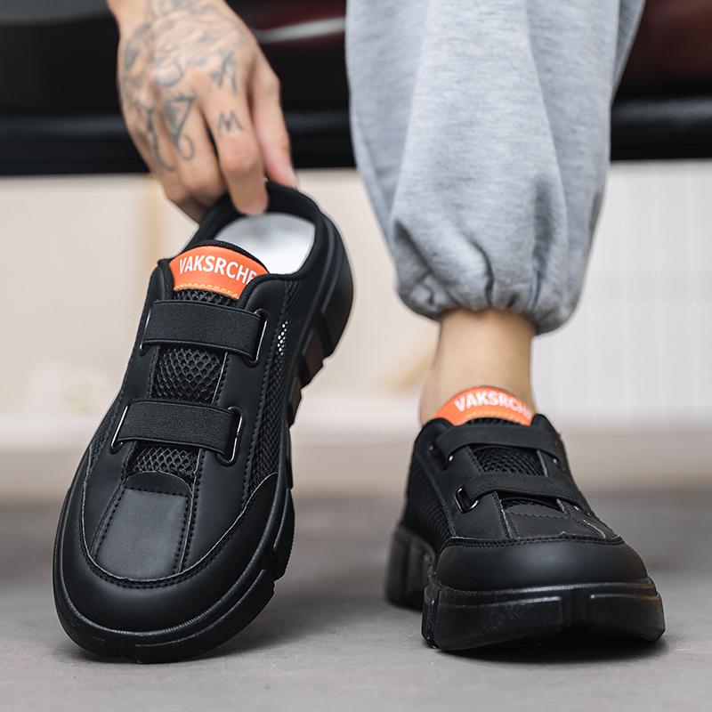 Fashion SYTK Summer Mesh Comfortable Men's Slipper Soft Sole Slides Outdoor Walking Beach Sneakers Men Flip Flops