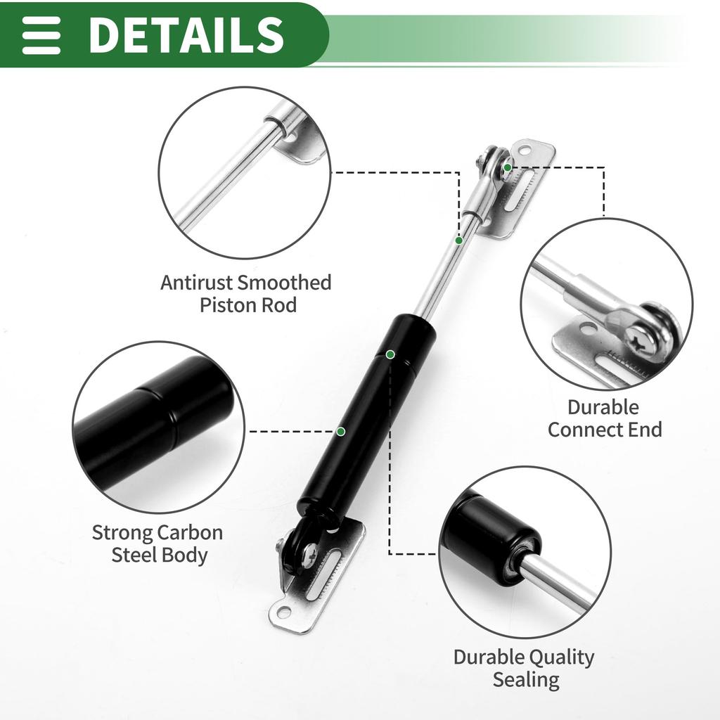 Motoforti Universal Hubstreben, 6-Zoll/155cm, 4lb/20N/2kg Kohlenstoffstahl, Schwarz, 2er-Set