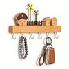 6 Hooks Key Storage Holder Wooden Wall Decorative Hook Home Decor Accessory Coat Rack Towels