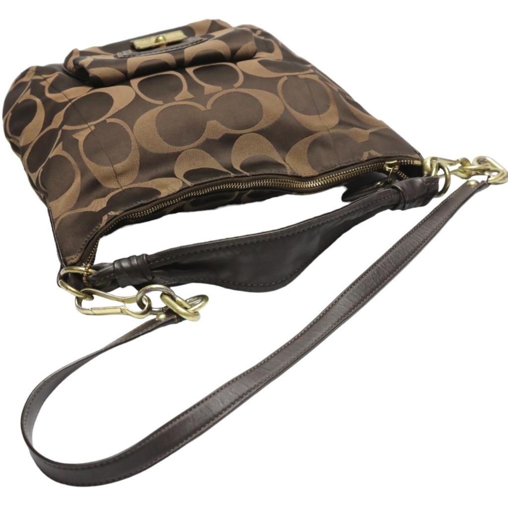 Coach Canvas Tote Bag Handbag Leather Brown Women 14904 Used