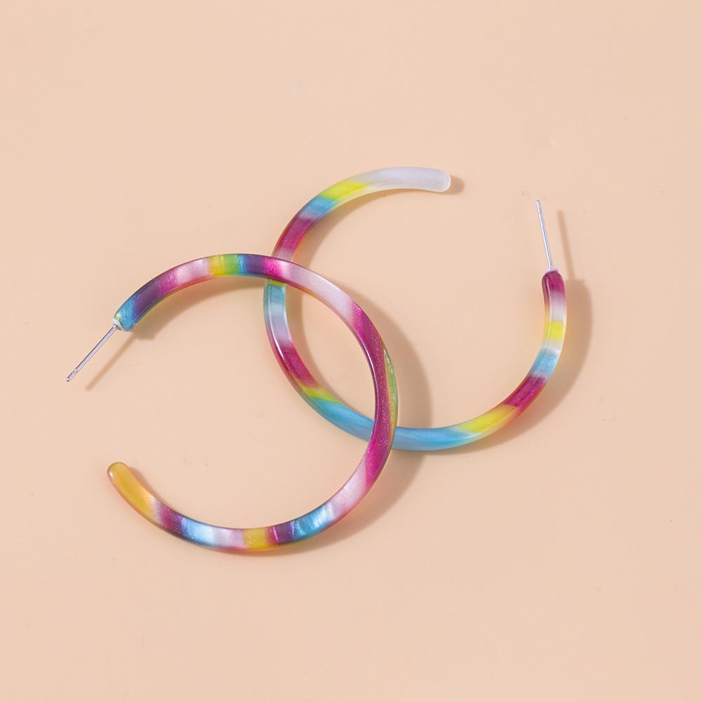 Earrings Acrylic Stylish With Colorful Geometric Design Trendy Fashion Jewelry
