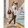 Kids Clothes Girl Sport Casual Print Knitted Long Sleeve Top&Geometric Pattern Leggings Set Girl Outdoor Sport Casual Two-Piece