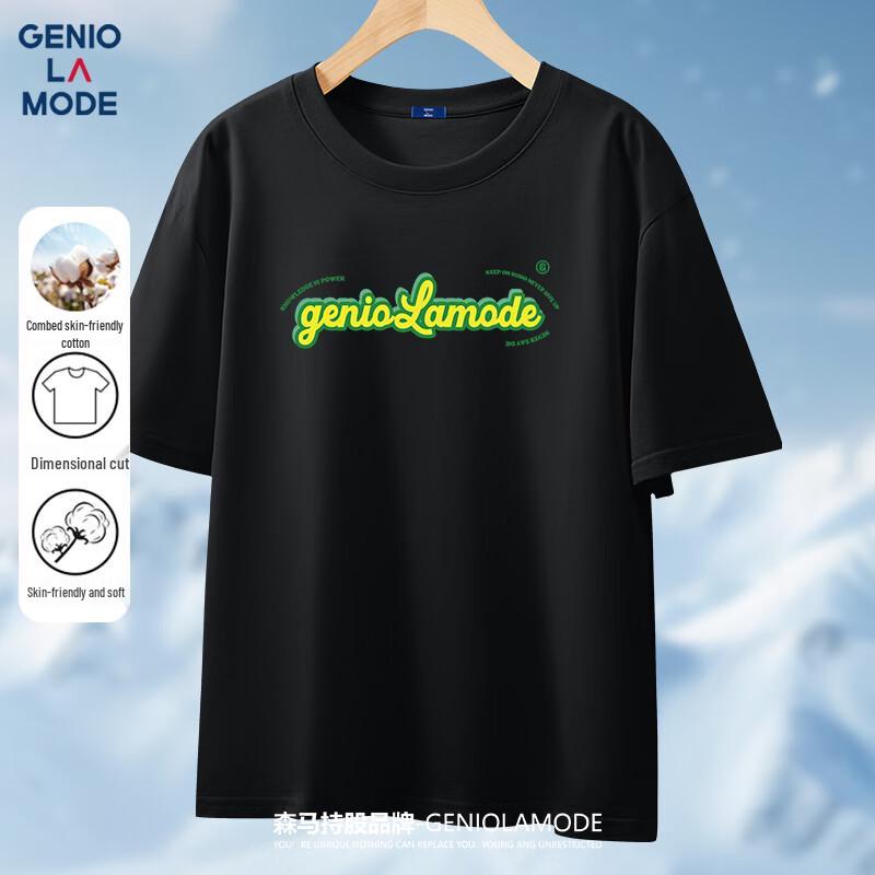 Men s GENIOLAMODE Casual Printed Pure Cotton Short Sleeve T-Shirt 3XL