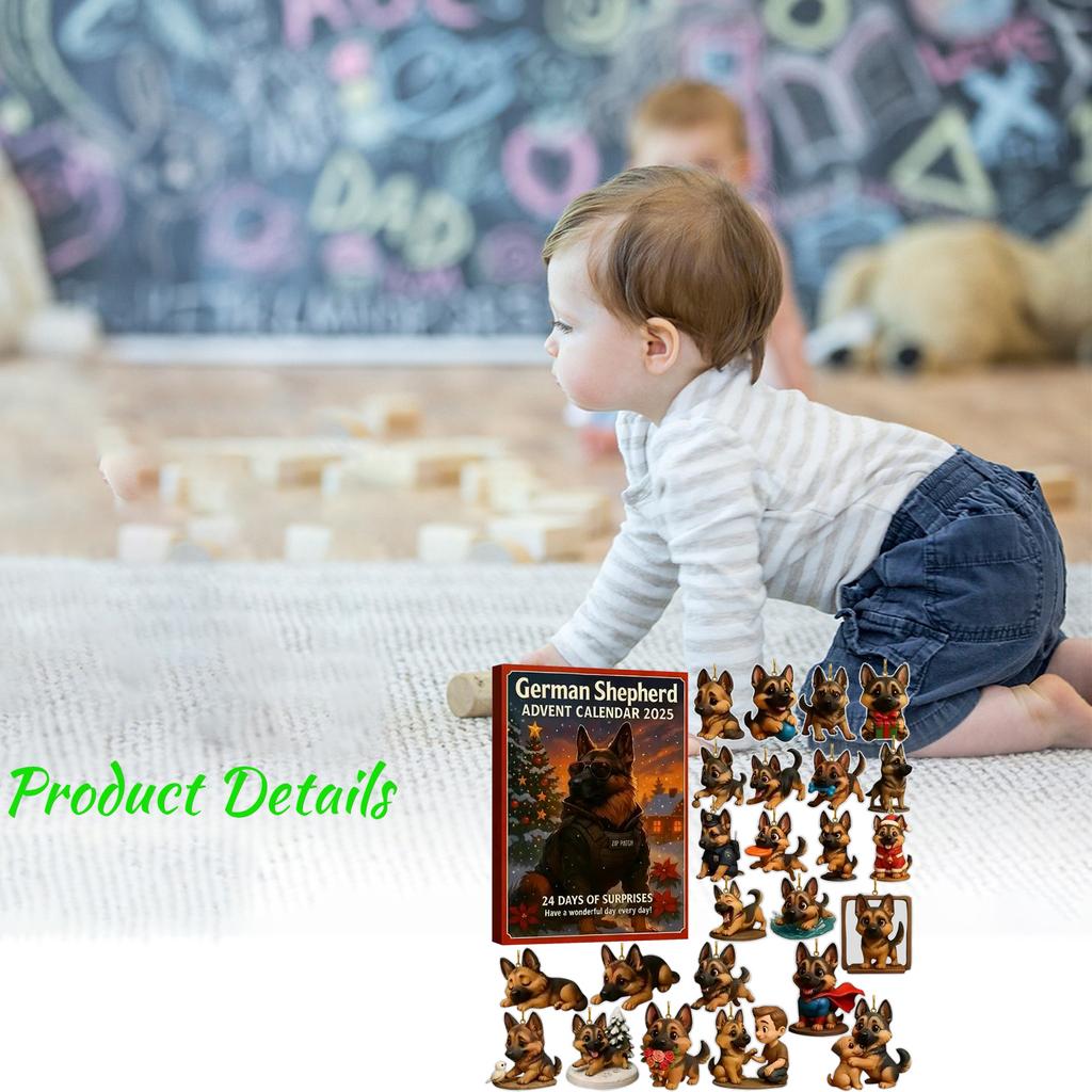 2D Flat Acrylic Mystery Box 24pcs Pendant With Airplane Box Funny Christmas Countdown Calendar