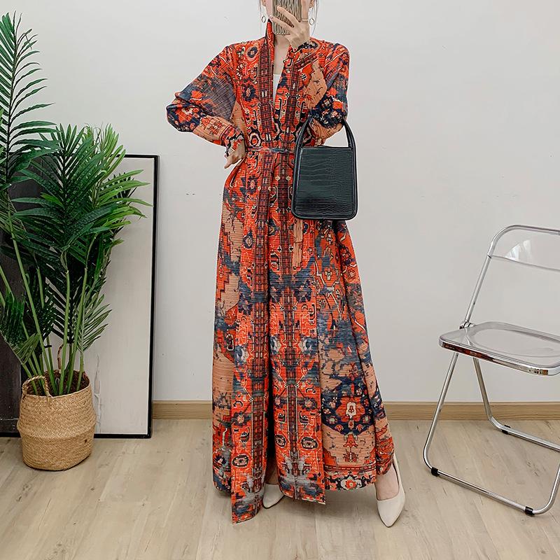 2024 Middle East Women’s Long Printed Robe Dress