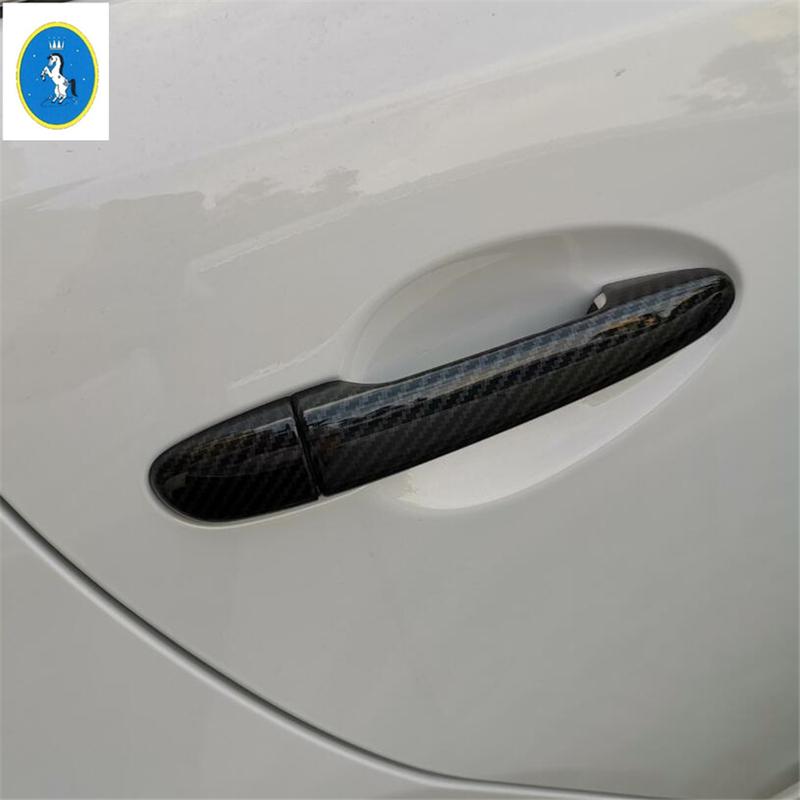 For Mazda 6 Car Door Pull Doorknob Handle Hand-clasping Cap Cover Trim Chrome / Carbon Fiber Look Exterior Accessories