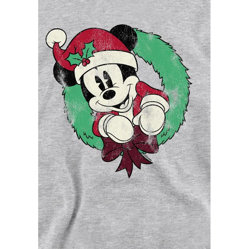 Disney Childrens/Kids Mickey Mouse Wreath Heather Christmas Hoodie