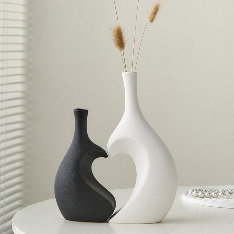Artistic Ceramic Flower Vases Desktop Vases Interior Decorations For Homes Desk Ornamentation Modern Homes Display