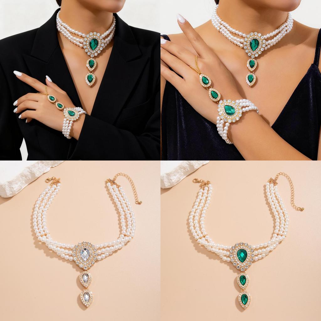 Vintage Pearl Choker Necklace With Geometric Design For Women And Men