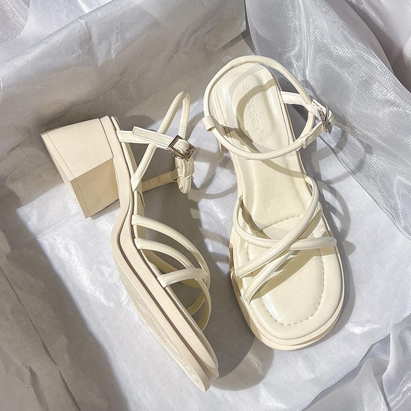 

High-heeled sandals women s new waterproof table two wear cool slippers women summer sandals women 35