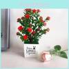 Sasanqua Mini Camellia Faux Potted Plant Ornament For Desktop Decor And Use Gift