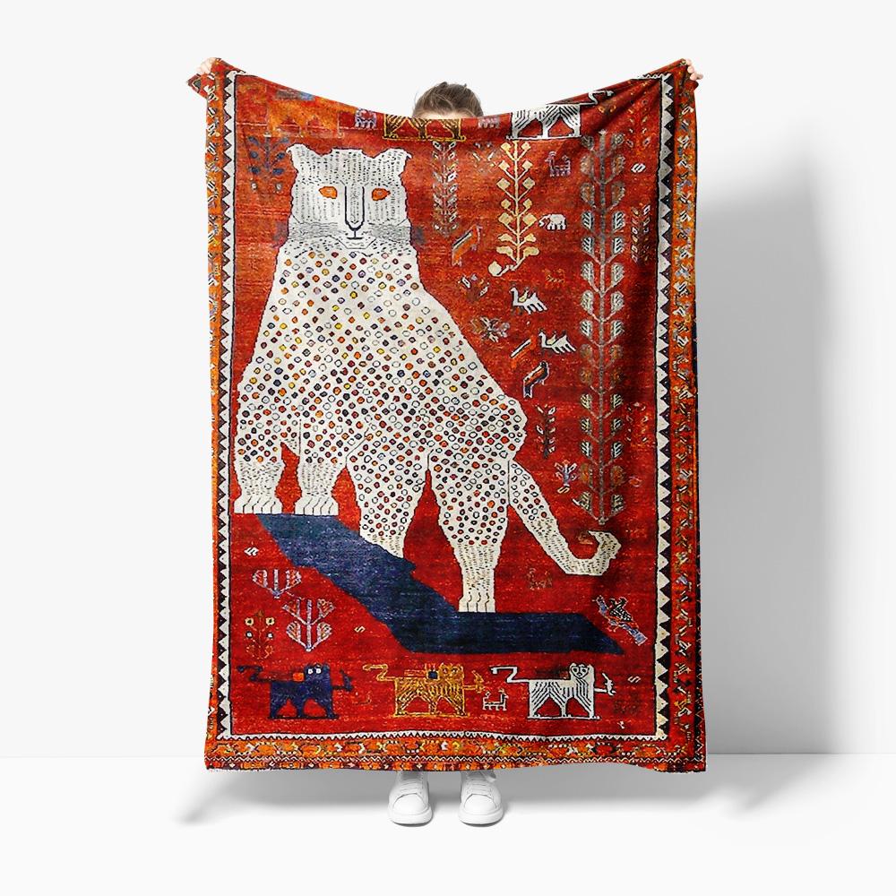Boho Ethnic Kilim Rug Vintage Moroccan Bed Carpet Decorative Throw Blanket Wall Hanging Cushion Cover 75x90cm