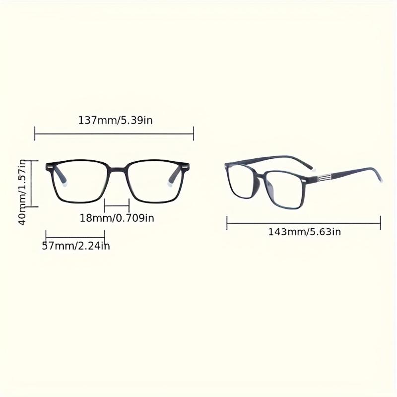 6 PCS Classic Square Reading Glasses Comfortable and Fashionable Men's and Women's Universal Reading Glasses