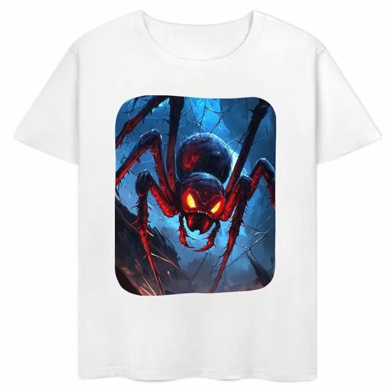 SpiderUnisex printed Tshirt 2026 summer new style loosefitting casual trendy shortsleeved top