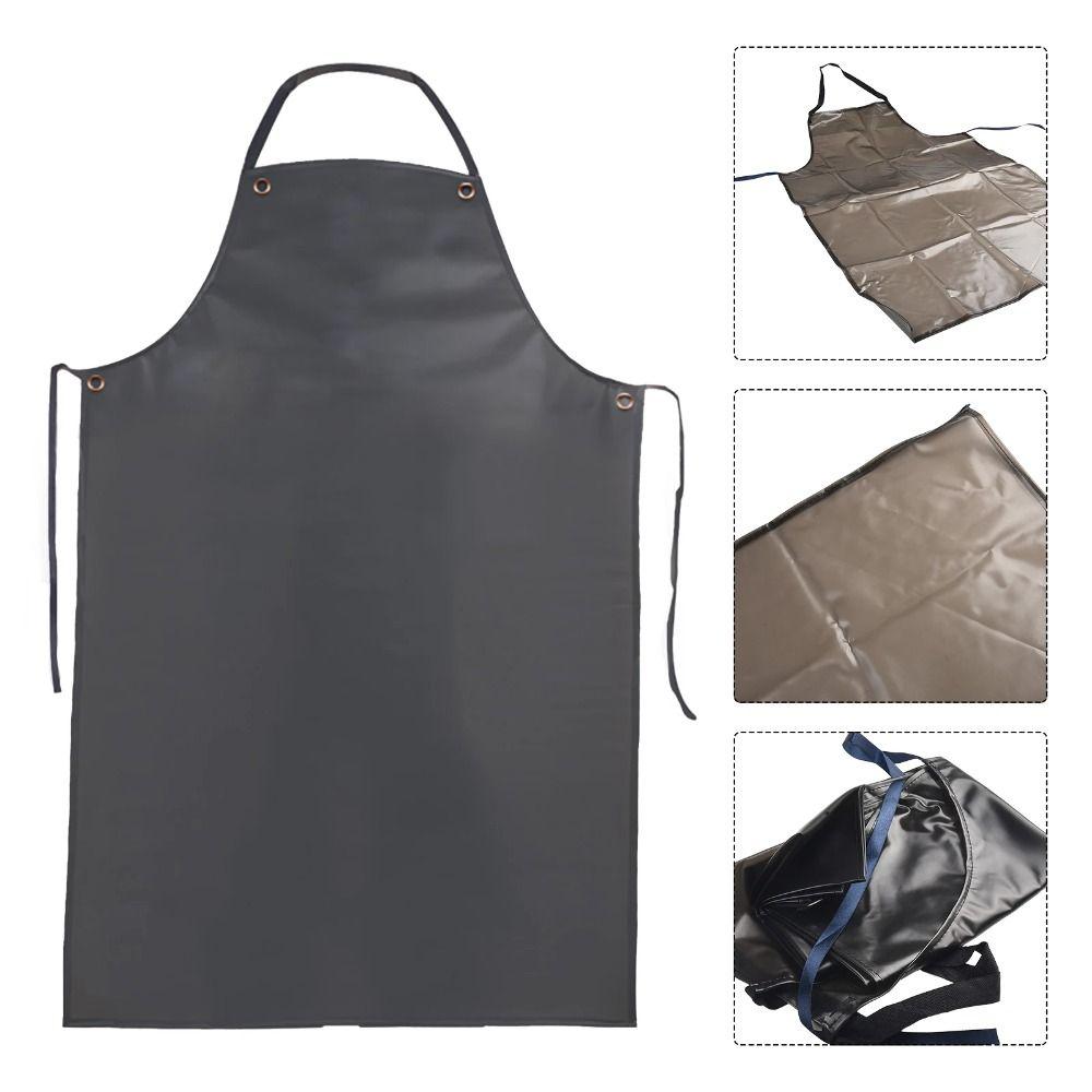 Black Cooking Chef Apron PVC Work Apron Soft Aquatic Butchery Food Apron