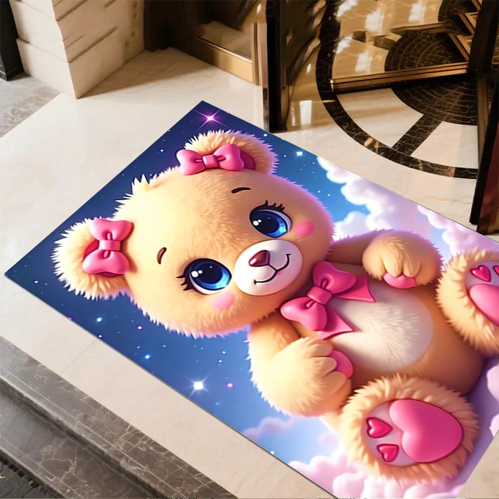 1pc cute bear rug home carpet non slip design for bedroom gift