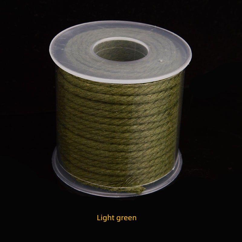 

3mm Thick Hand Rub Cotton Thread Tibetan Style Wenwan Handmade Braided Thread DIY Tassel Tassel Non-Elastic Wear-Resistant Carrying Strap Necklace Light green/hand rub cotton