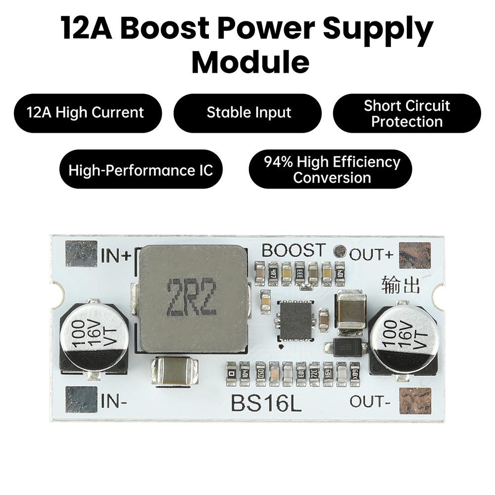 DC-DC High-power Boost Module 2.7-15V To 5V 9V 12V 12A Step-Up Converter Aluminum Substrate With Short Circuit Protection