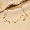 Heart Stainless Steel Anklet Bracelet Waterproof Gold Plated CZ Stone Satellite Chain French Style Jewelry for Women