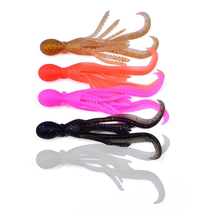 5pcs Floating Fishing Lures Squid Jig Soft Baits Silicone Artificial Baits Swimbaits Fishing Accessories