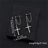 Sølvfarge Cross Chain Design Dingle øredobber Hip Hop Goth Style Legeringssmykker Trendy Faithful Ear Ornaments