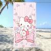 S-Sanrios H-Hello K-Kittys Pink Beach Towel | Soft Absorbent Quick-Dry Polyester Towel | Cute Cartoon Printed Pool Towel for Beach, Trav