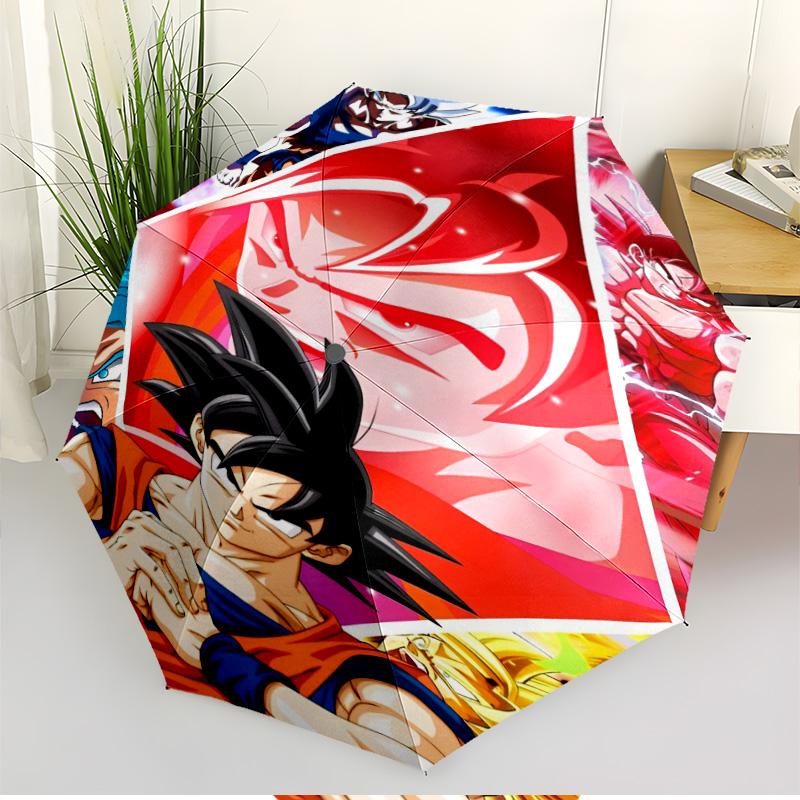 DRAGON BALL Print Automatic Open Close Umbrella, Portable Foldable Umbrella, for Outdoor Commute Camping Trip, Ideal Birthday Gift
