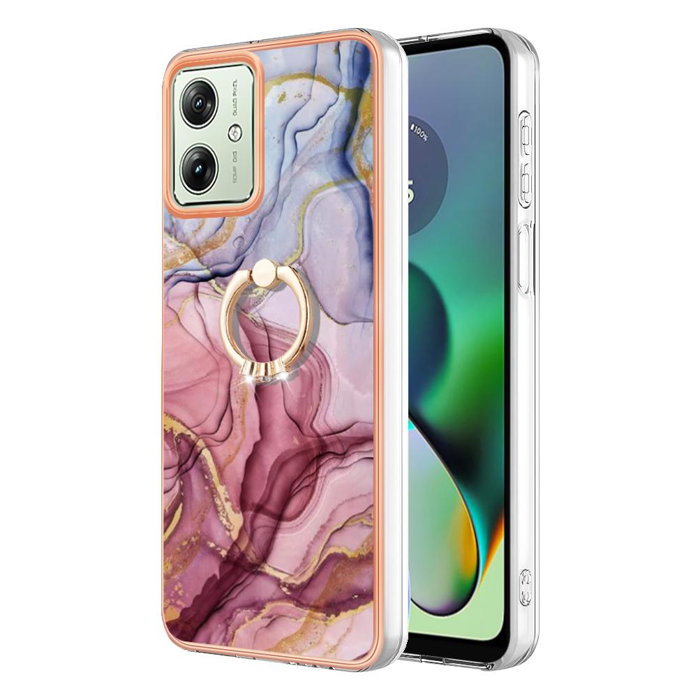 

YB IMD Series-17 Style-E For Motorola Moto G54 5G Marble Pattern Back Cover TPU Cell Phone Case Rose Gold