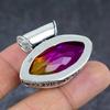 Bi-Color Tourmaline Gemstone 925 Sterling Silver Gift Pendant 1.26" B6J39