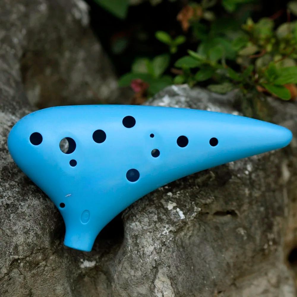 12 Hole Pottery Flute ABS Plastic Ocarina Musical Instrument with Carrying Bag Accessories for Music Lover and Beginner