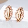 Raute Braun Natur Zirkon Hängeohrringe Für Frauen Mode Roségold Farbe Hohe Qualität Braut Hochzeitsschmuck