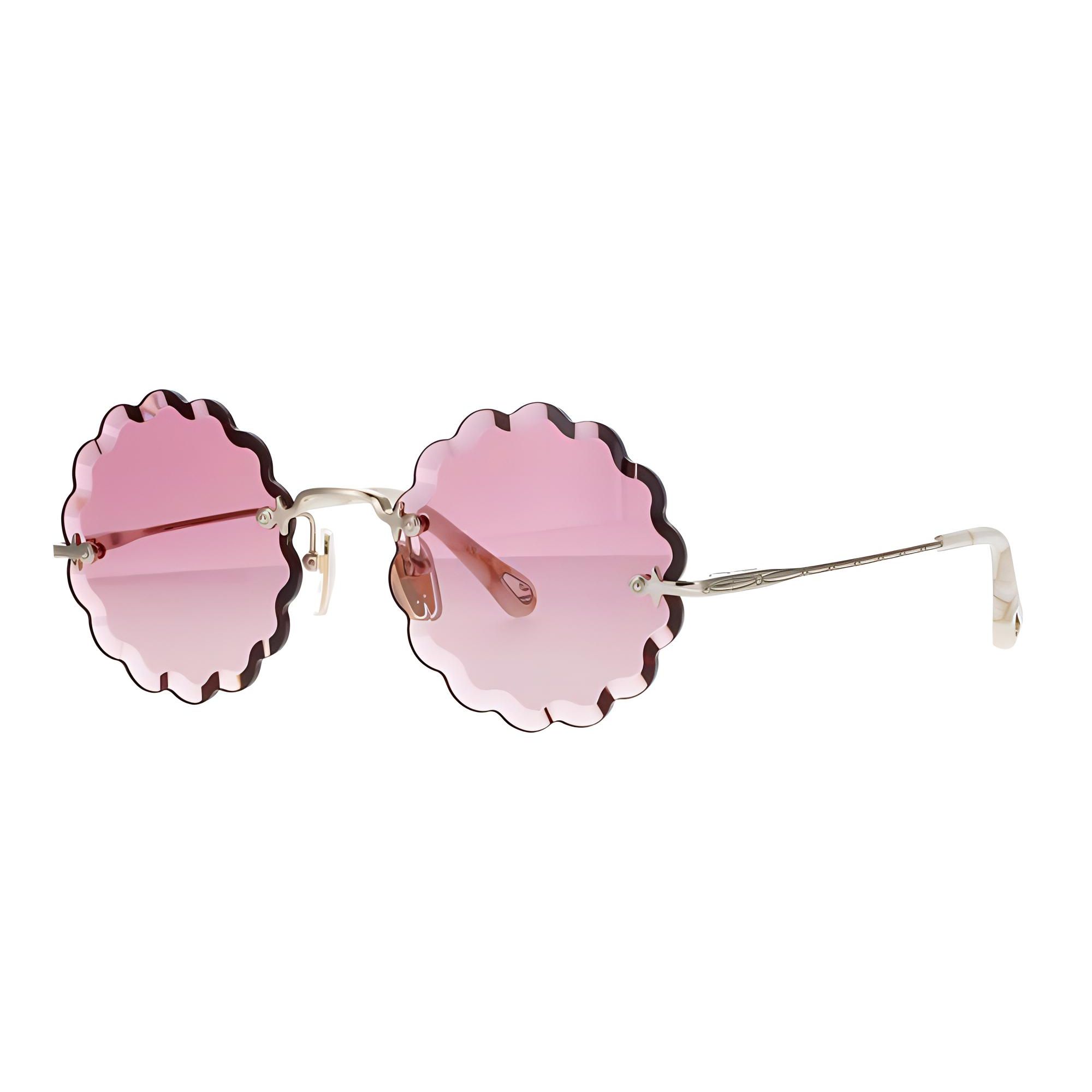 Chloe Chic Elegant Round Sunglasses Women sunglasses Pink CH0047S-005 Pink,53