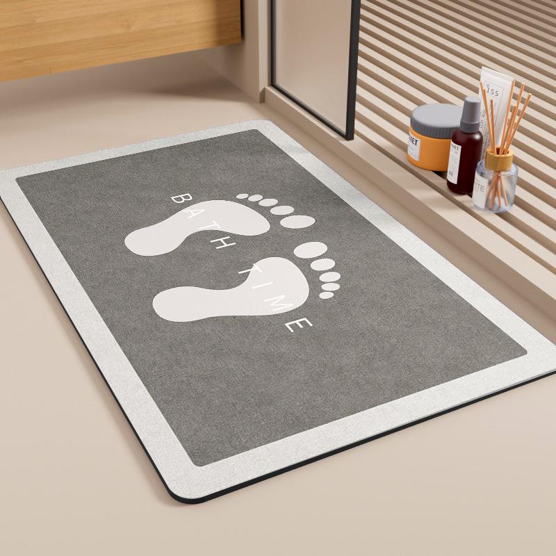 Simple Style Diatomaceous Earth Floor Mat - Stain & Wear-Resistant Bathroom/Toilet Entrance Mat
