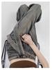 Women's Retro Washed High-Waist Wide Leg Jeans - Distressed and Slimming Style for Spring & Autumn
