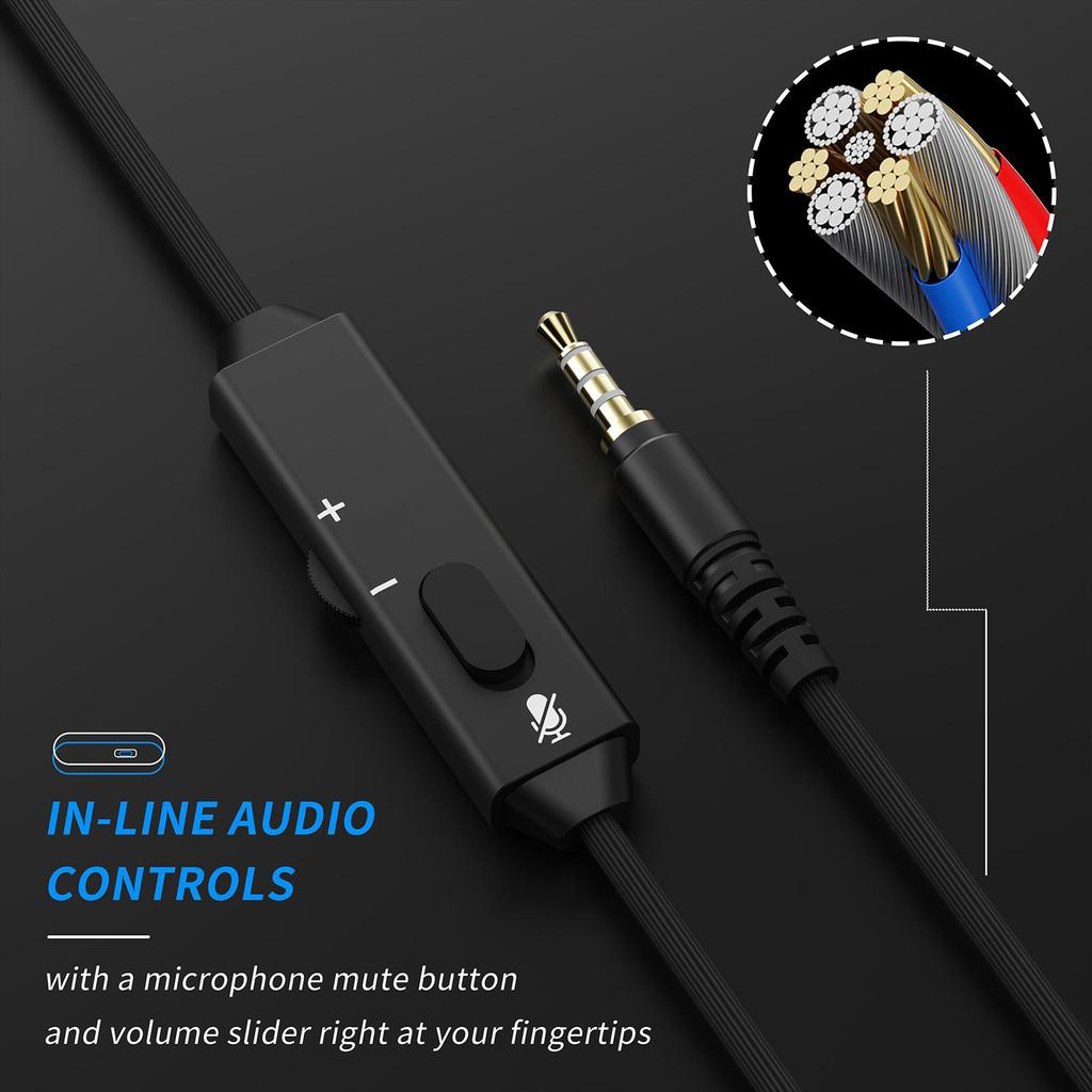 BG02 Gaming Headset with Microphone NoiseCanceling Wired Headphones Surround Sound OverEar