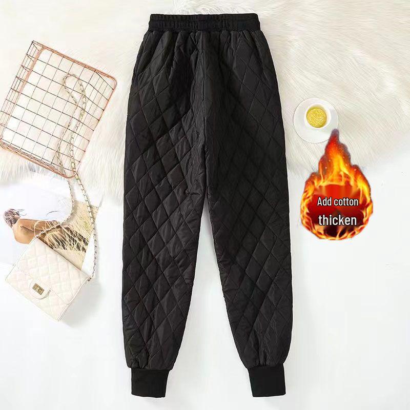 Women's Plus Size Quilted Winter Pants - Warm, Thick, Lightweight, Casual Fit