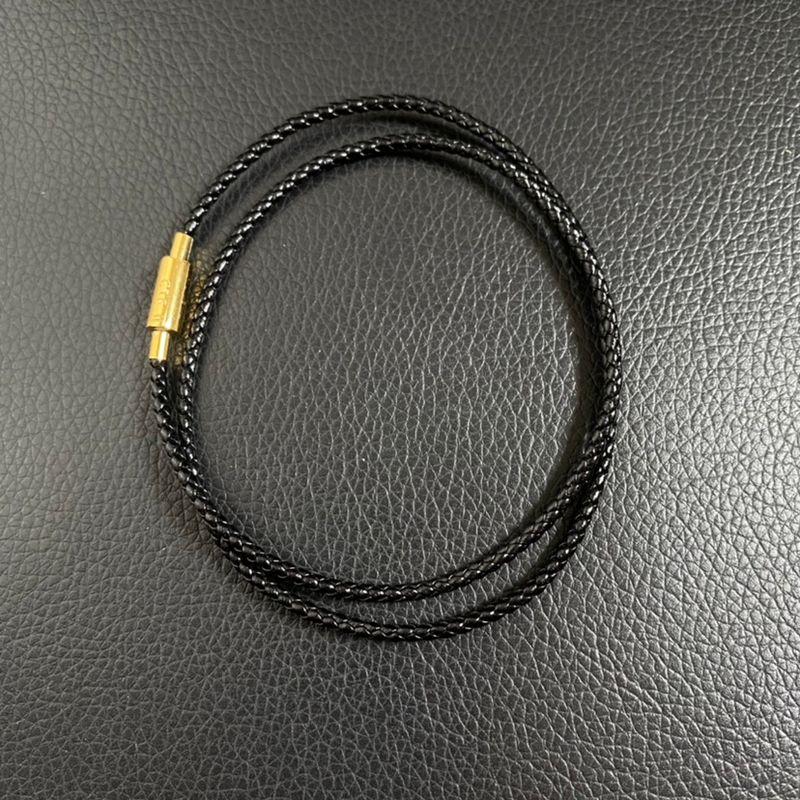 

Бусы на шею Веревочное ожерелье Веревочный кулон Шнурок на шею Кожаный шнур Мужской и женский Двойное кольцо Ремешок для переноски DIY Плетеная веревка 2.5mm black leather rope 45cm