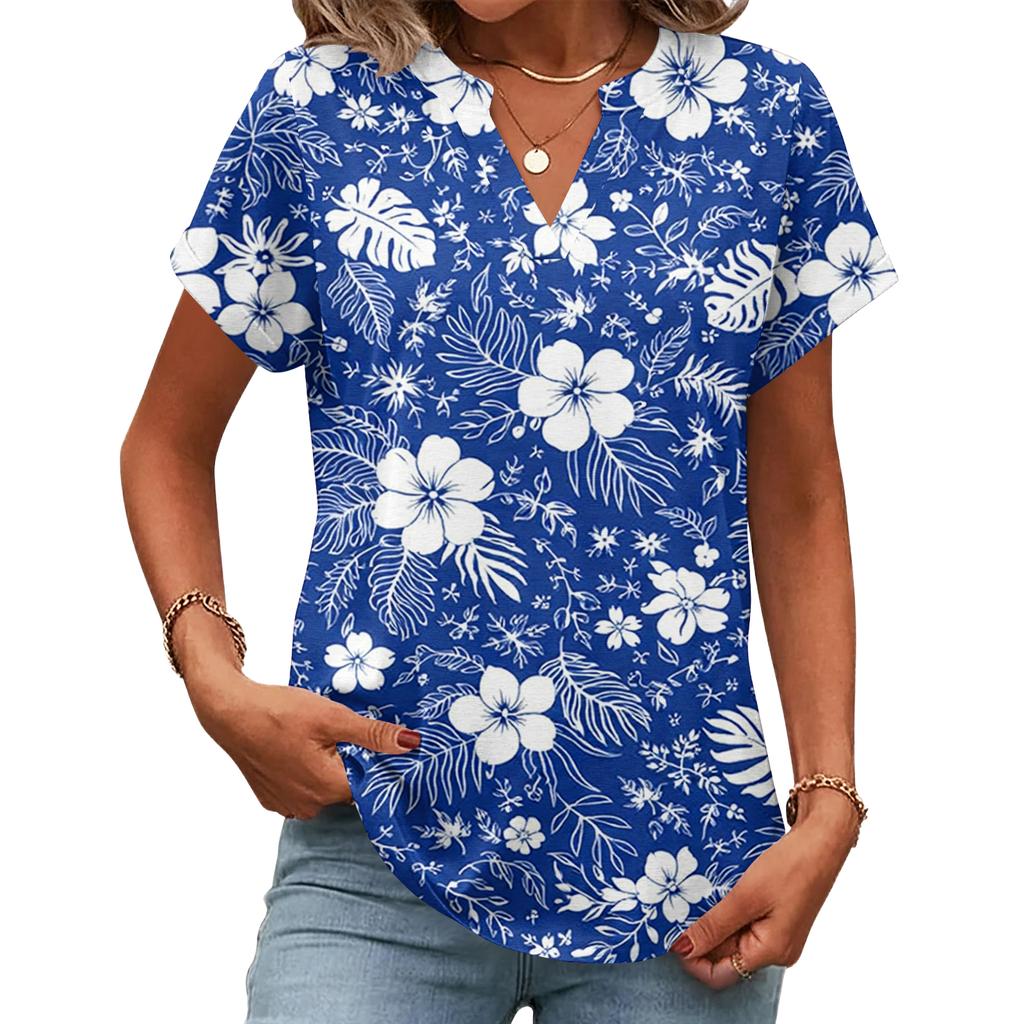 Tops para Mujer Camiseta de Manga Corta Camisas de Verano con Cuello en V Blusas de Trabajo Túnica de Negocios