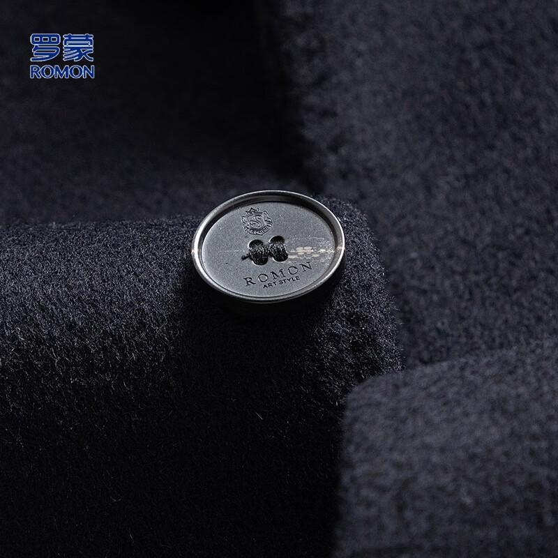 ROMON Men's Wool Blend Mid-Length Overcoat with Detachable Down Liner