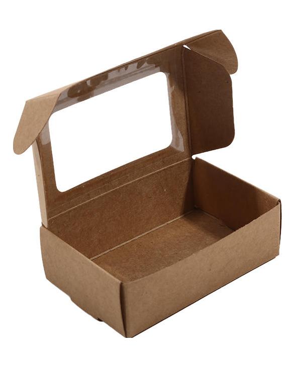 25KS Kraft papírová krabička s průhledným okénkem Domácí krabičky Dárky Balení Krabičky na sušenky Balení Krabička bonboniéra Dárek k narozeninám