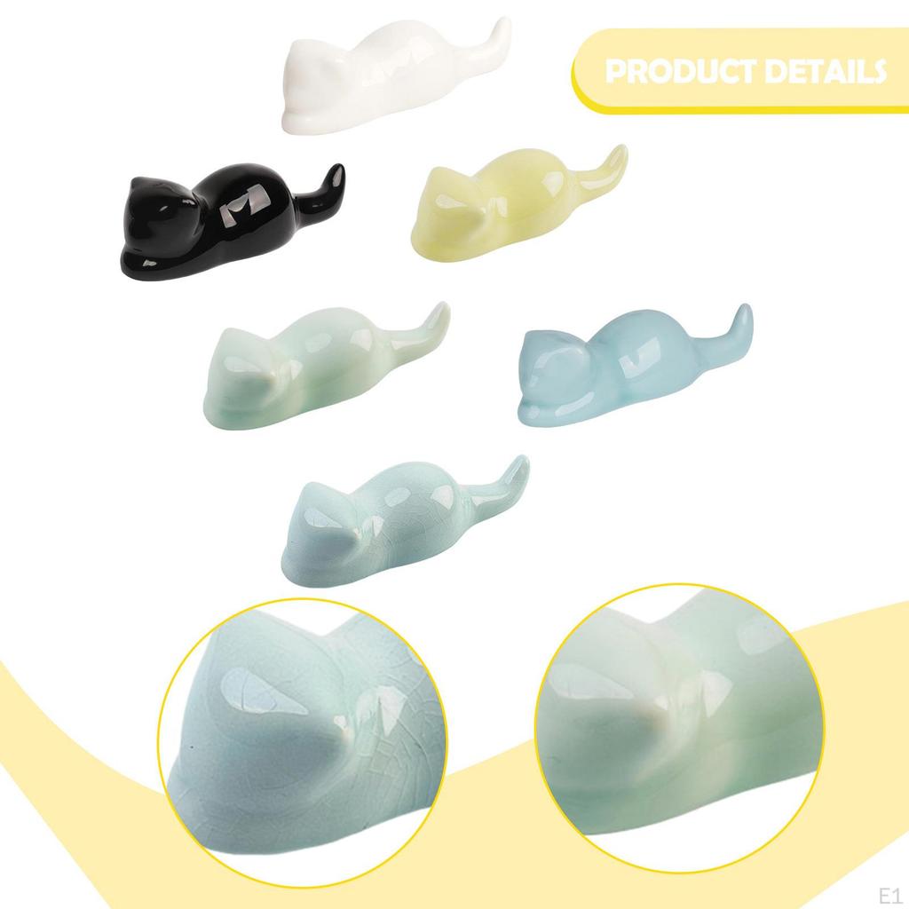 6x Paint Brush Rest Calligraphy Holder Creative for Ink Watercolor Writing Drawing Cute Cat